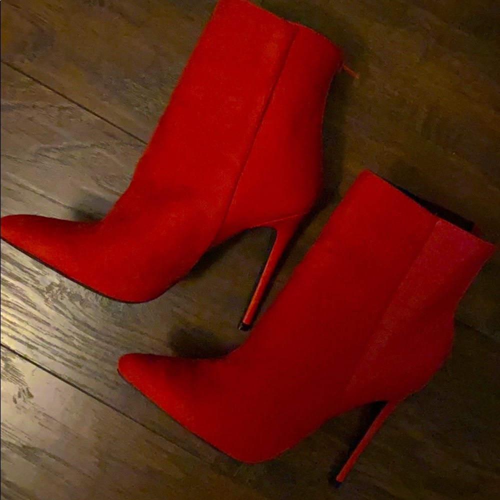 Fashion nova red booties